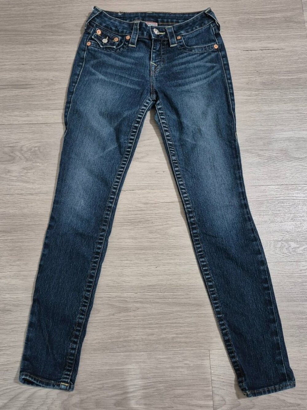 Vintage Made in USA Y2K True Religion Women’s Skinny Jeans Size 25 Dark Wash